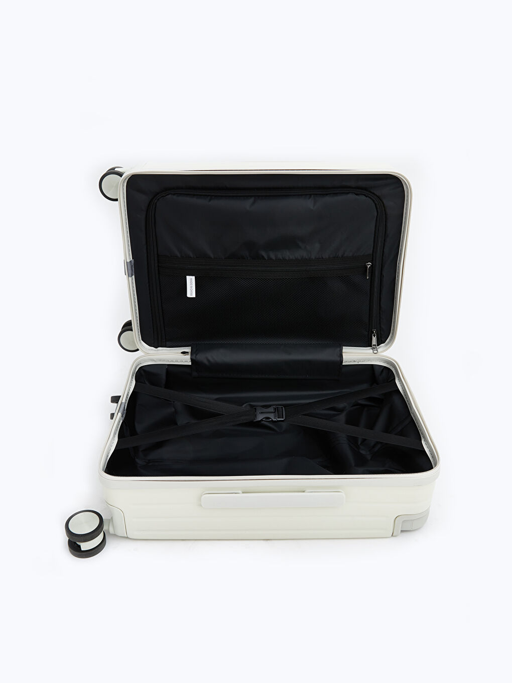 Ekru Kilit Detaylı Küçük Boy Valiz-3