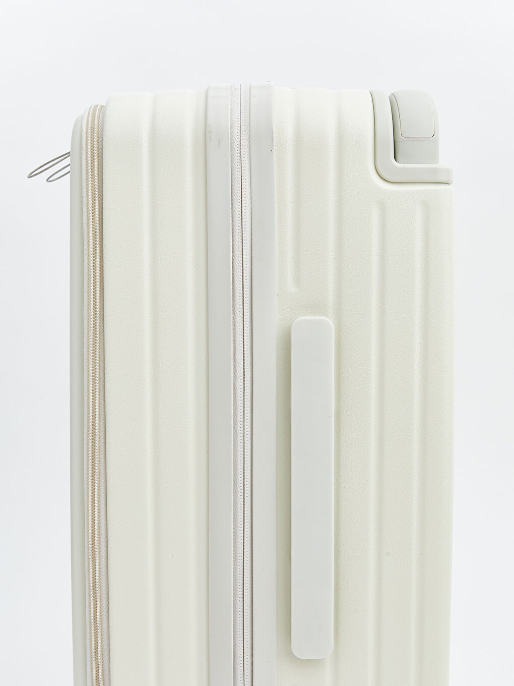 Ekru Kilit Detaylı Küçük Boy Valiz-5