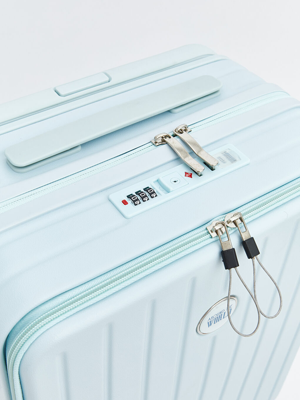 Mavi Kilit Detaylı Küçük Boy Valiz-4