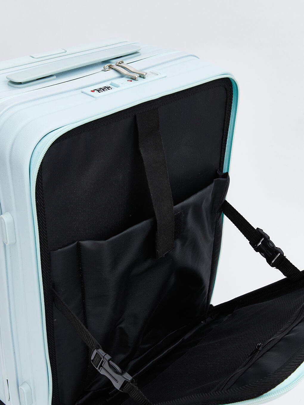 Mavi Kilit Detaylı Küçük Boy Valiz-6