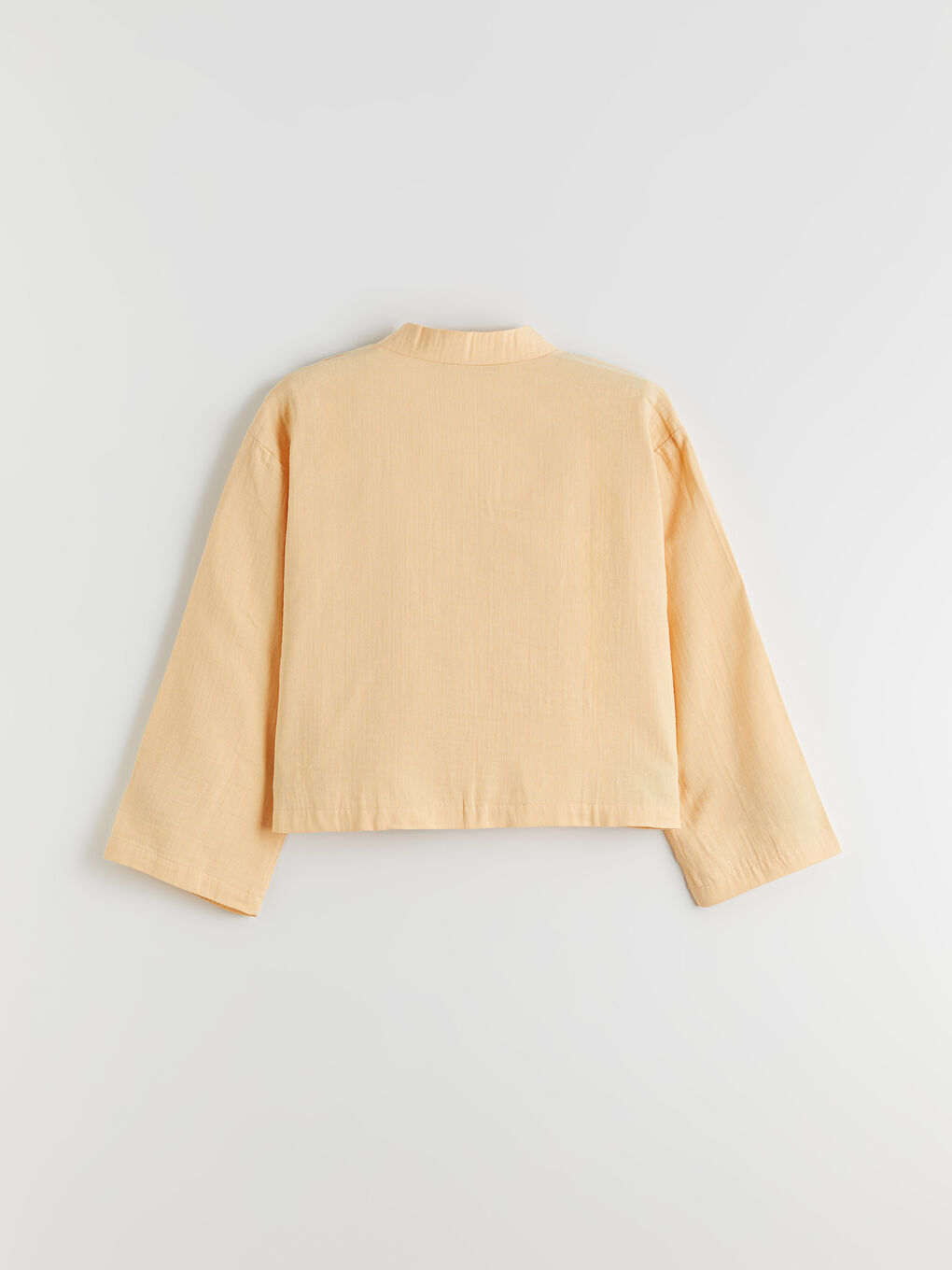 Sarı V Yaka Oversize Müslin Kadın Kimono-5