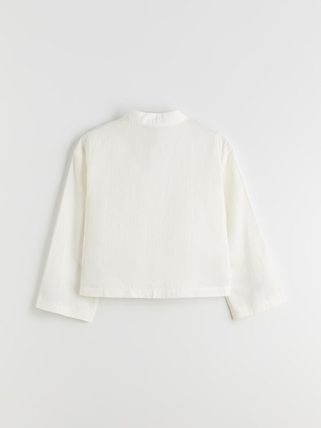 Ekru V Yaka Oversize Müslin Kadın Kimono-5