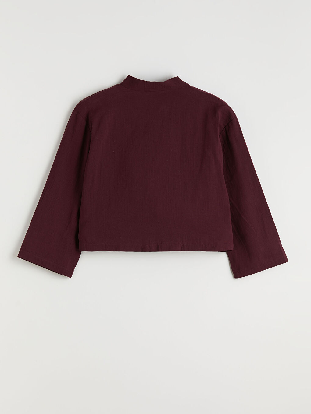 Mürdüm V Yaka Oversize Müslin Kadın Kimono-5