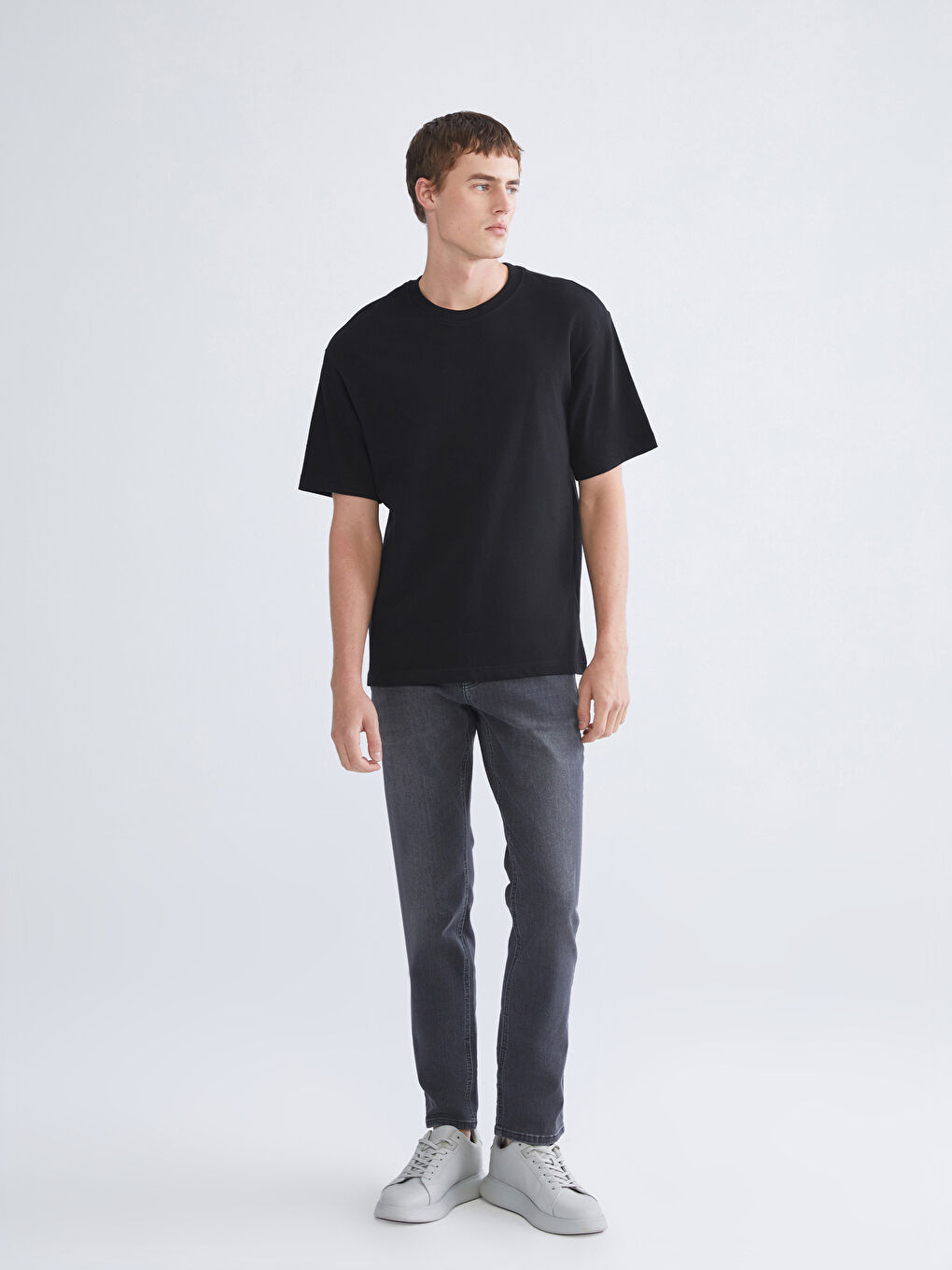 Siyah Bisiklet Yaka Kısa Kollu Erkek Tişört 3'lü Paket-3