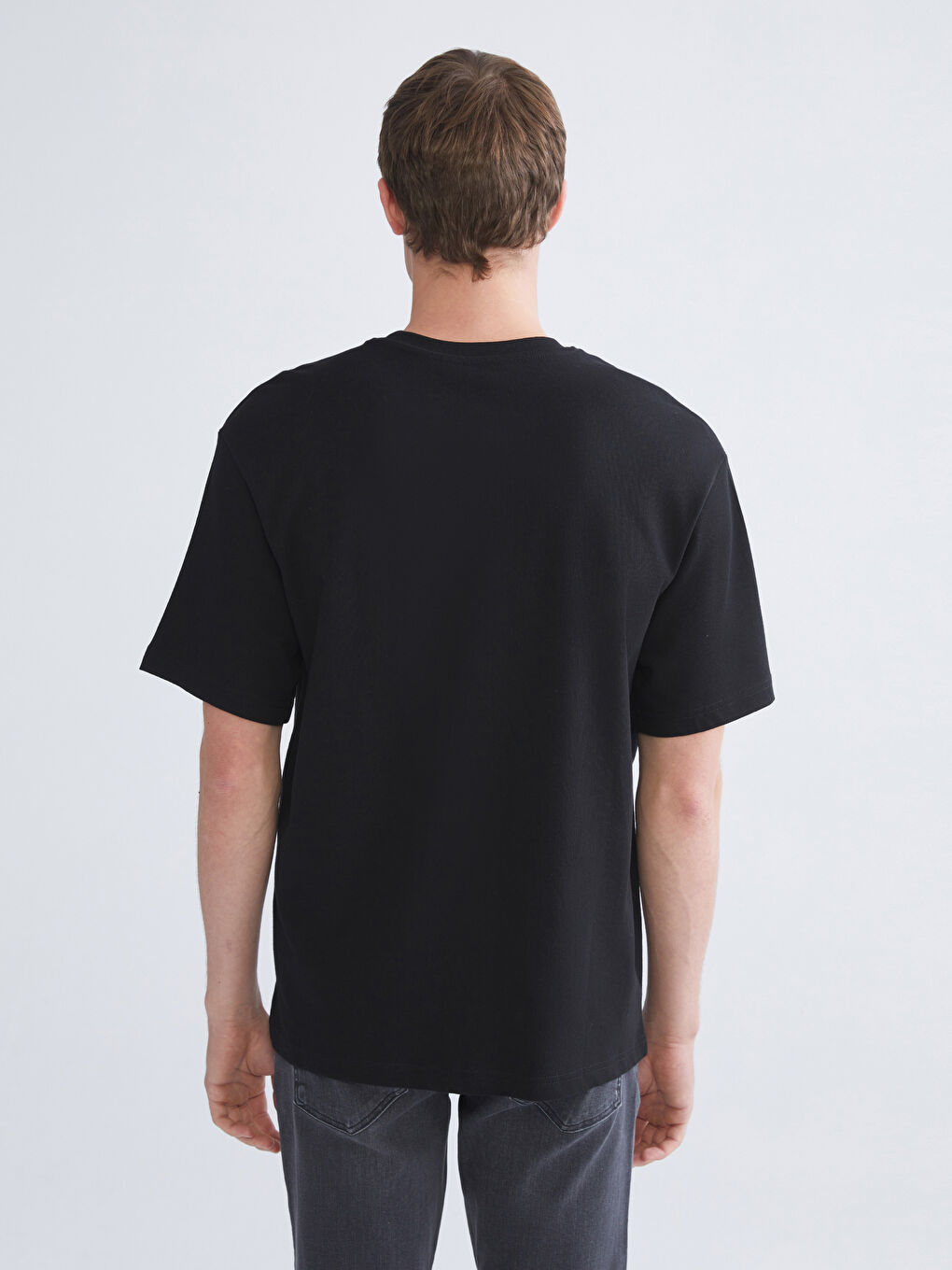 Siyah Bisiklet Yaka Kısa Kollu Erkek Tişört 3'lü Paket-7