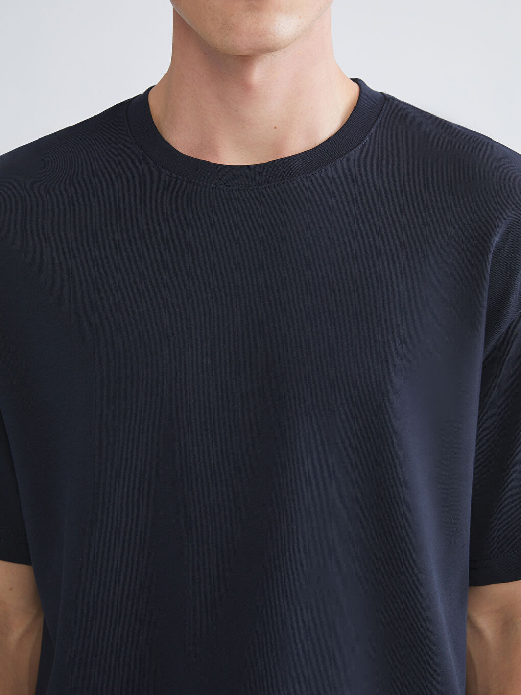 Lacivert Bisiklet Yaka Kısa Kollu Erkek Tişört 3'lü-5