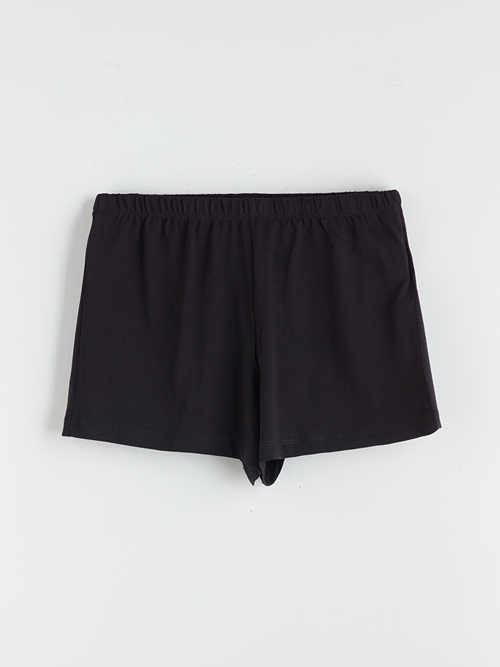 Siyah Bisiklet Yaka Baskılı Kadın Şortlu Pijama Takımı-6