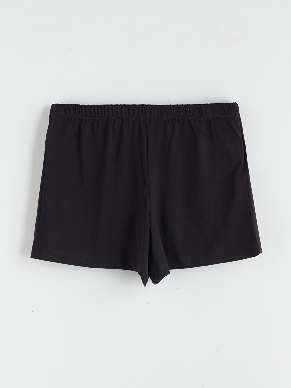 Siyah Bisiklet Yaka Baskılı Kadın Şortlu Pijama Takımı-8