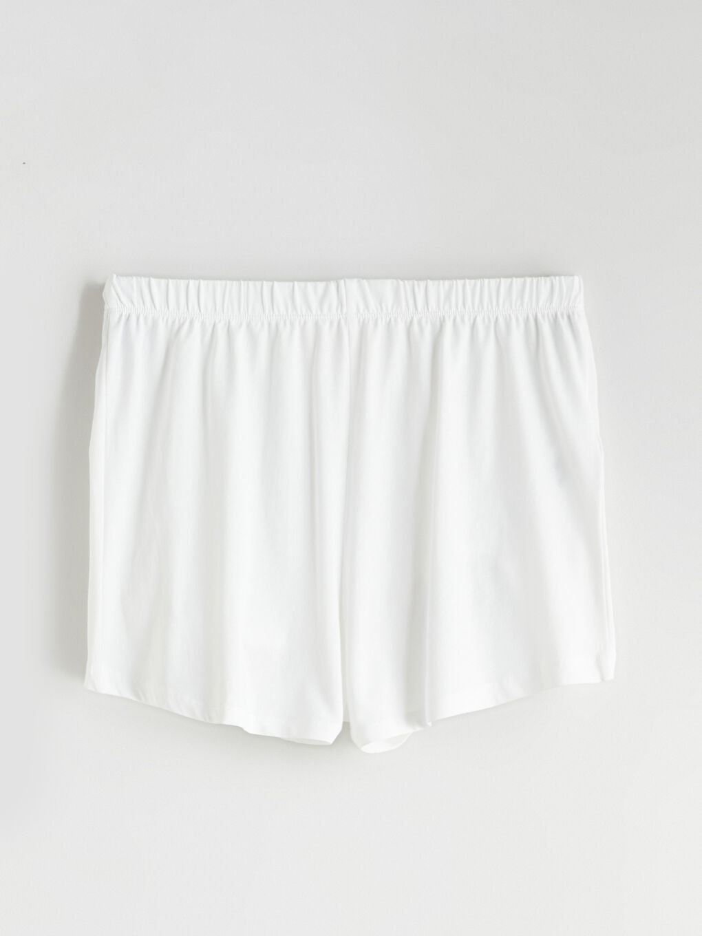 Ekru Bisiklet Yaka Baskılı Kadın Şortlu Pijama Takımı-7