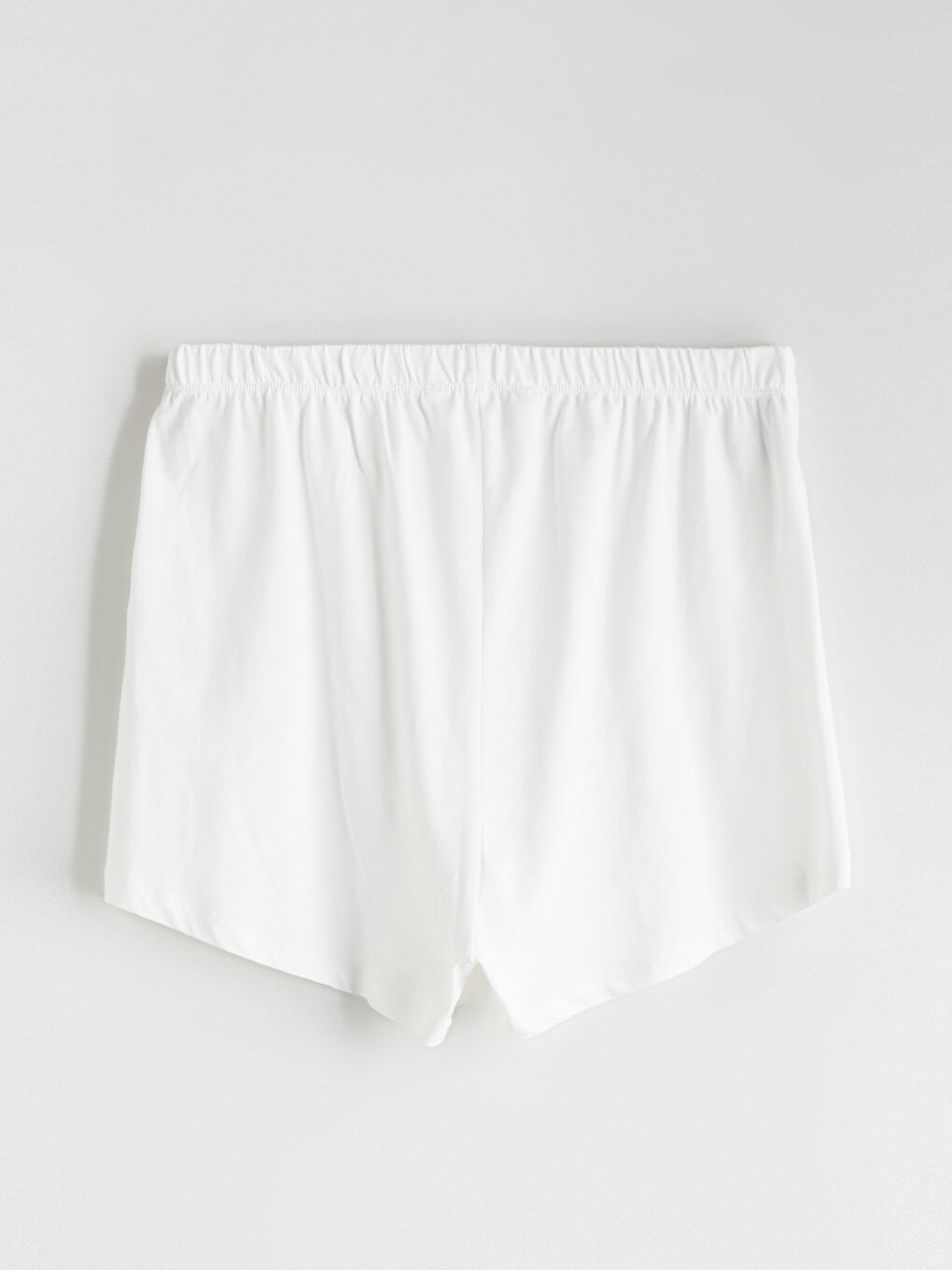 Ekru Bisiklet Yaka Baskılı Kadın Şortlu Pijama Takımı-8