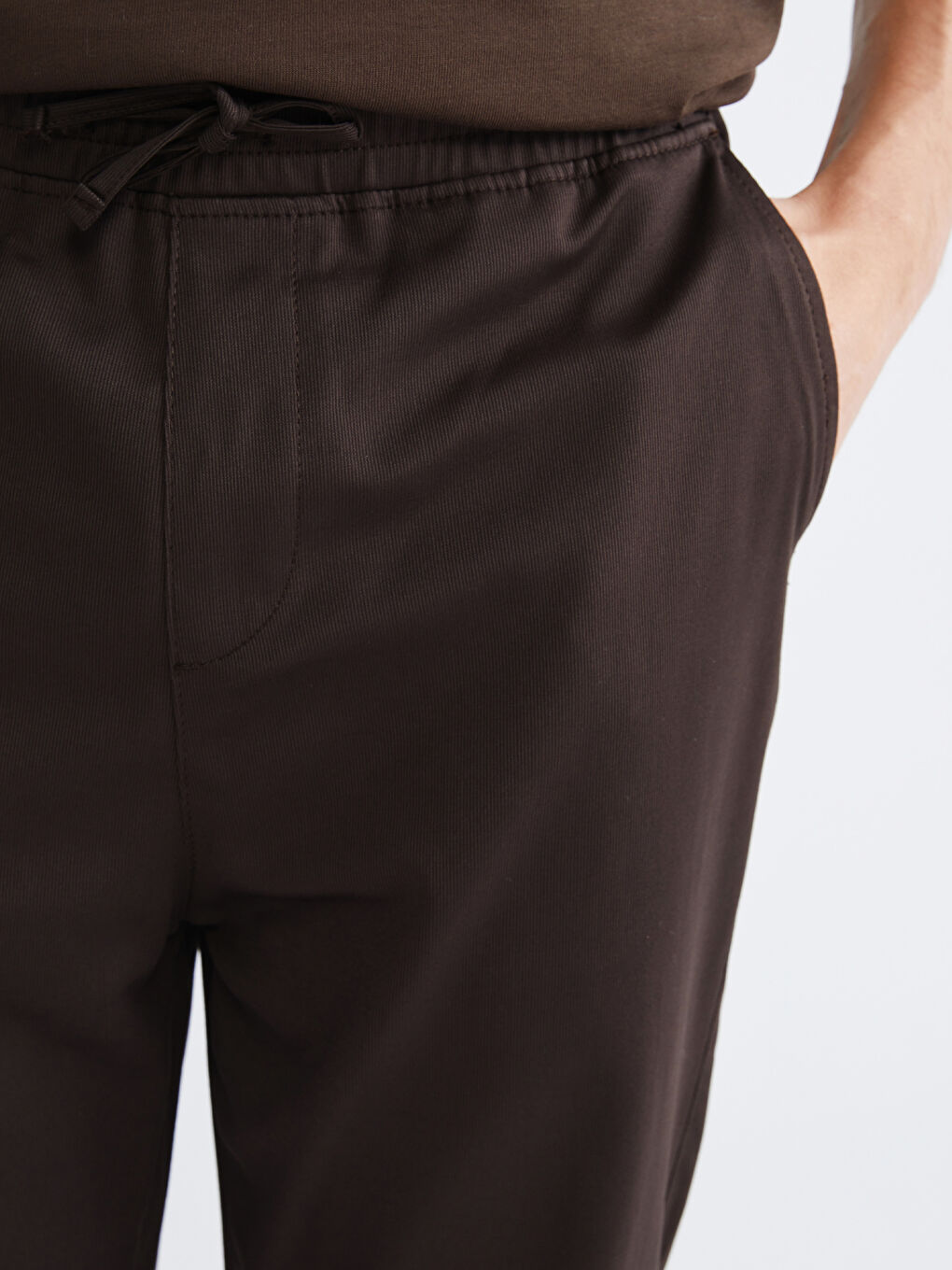 Kahverengi Rahat Kalıp Erkek Pantolon-2