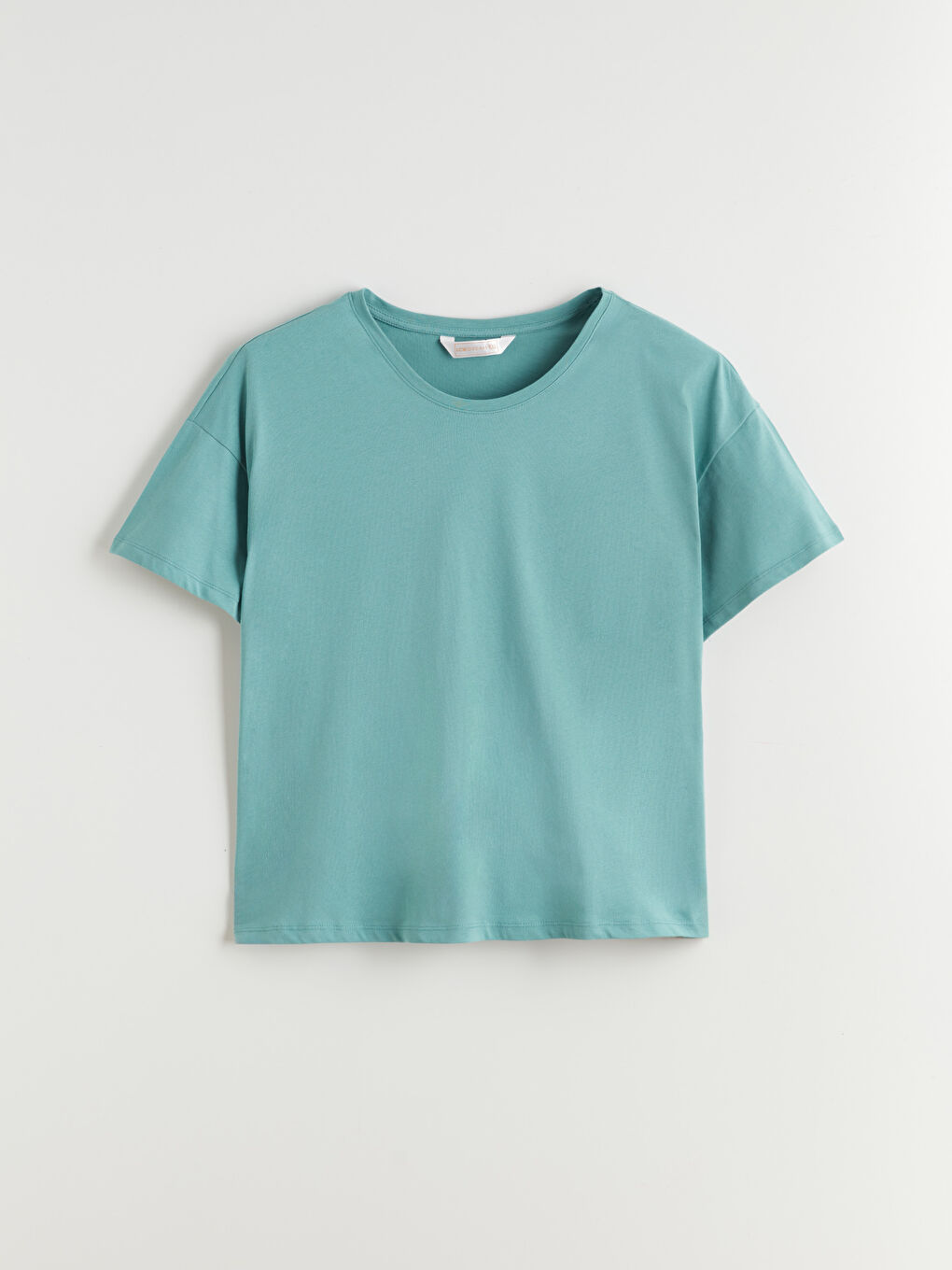 Ekru Bisiklet Yaka Çiçekli Kadın Kaprili Pijama Takımı-3