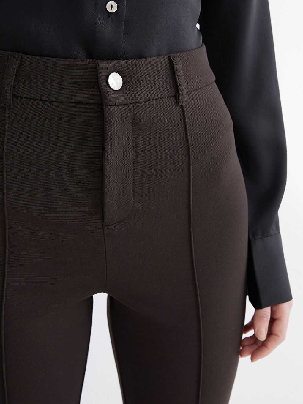 Slim Fit Flared Women's Trousers-2