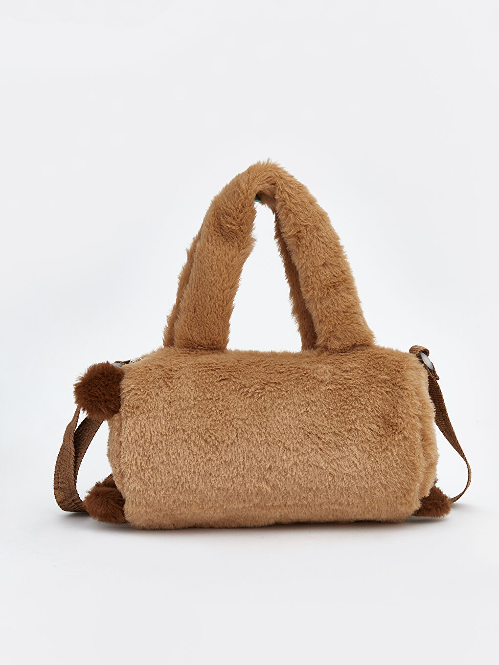 Kahverengi Hayvan Figürlü Kız Çocuk Pelüş Omuz Çantası-1