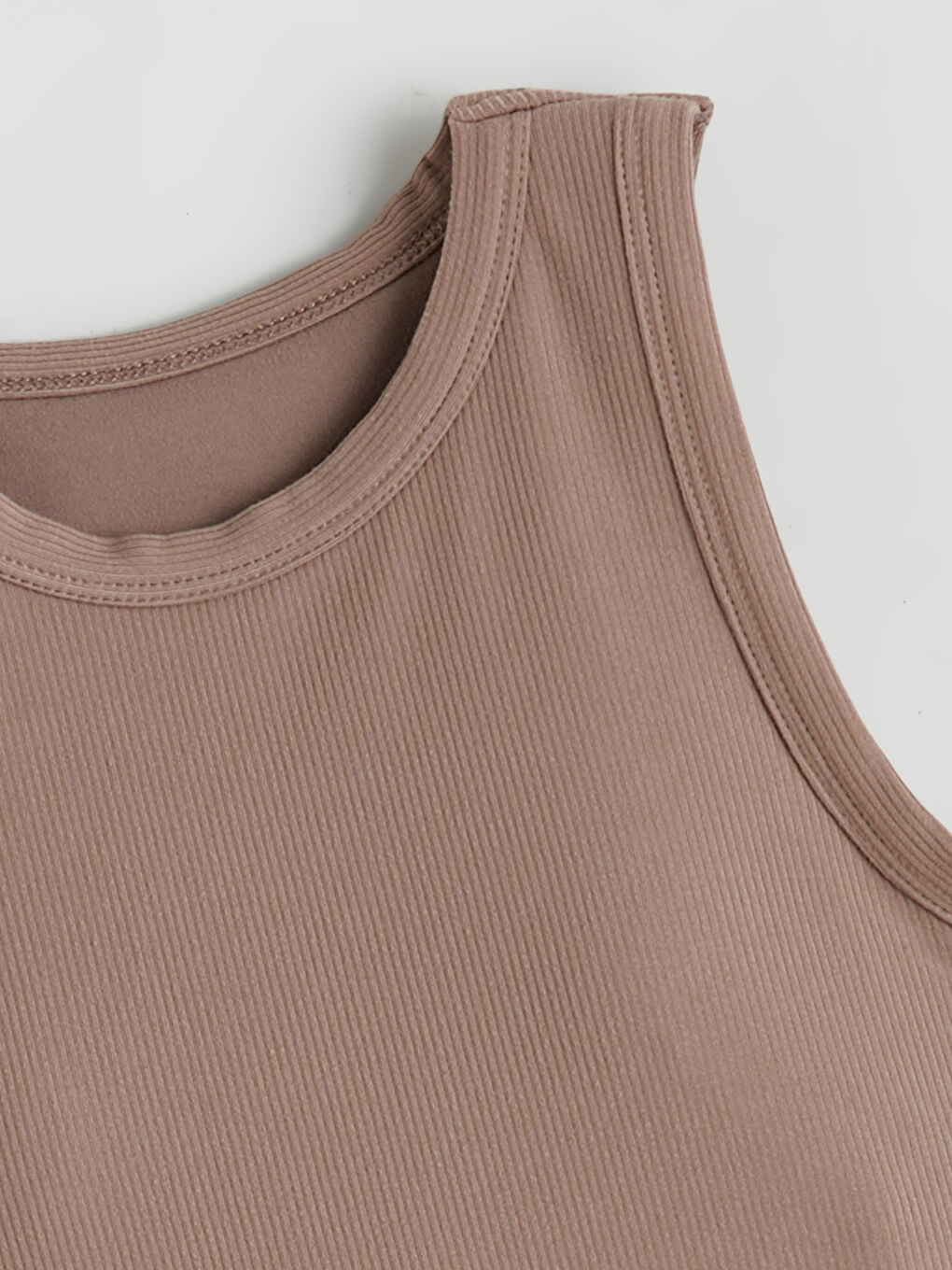 Kahverengi Bisiklet Yaka Kadın Sporcu Atleti-5