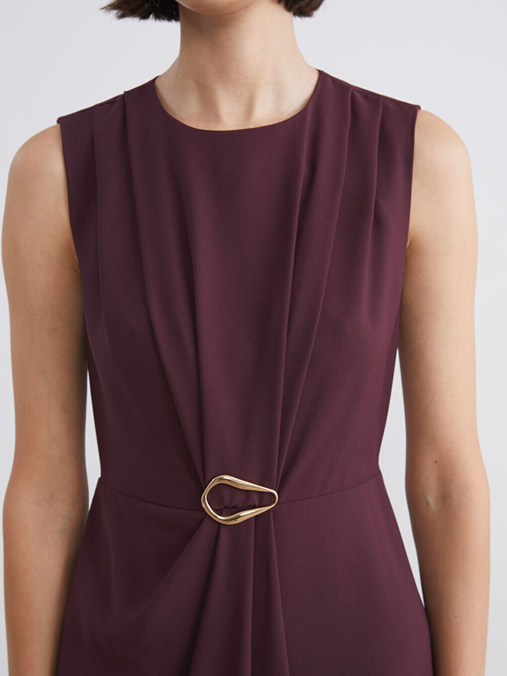 Ruched Fitted Waist Dress-6