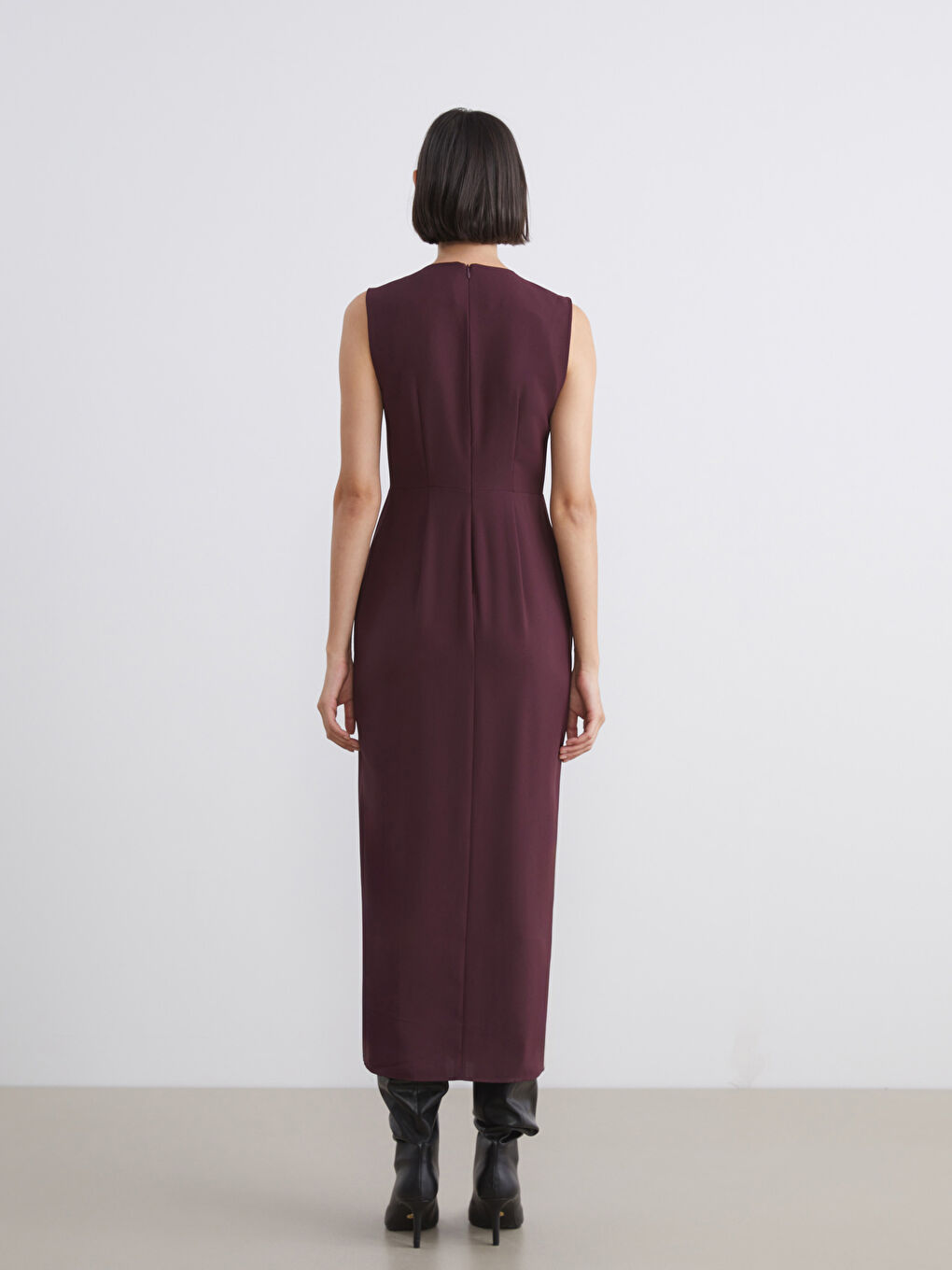 Ruched Fitted Waist Dress-8