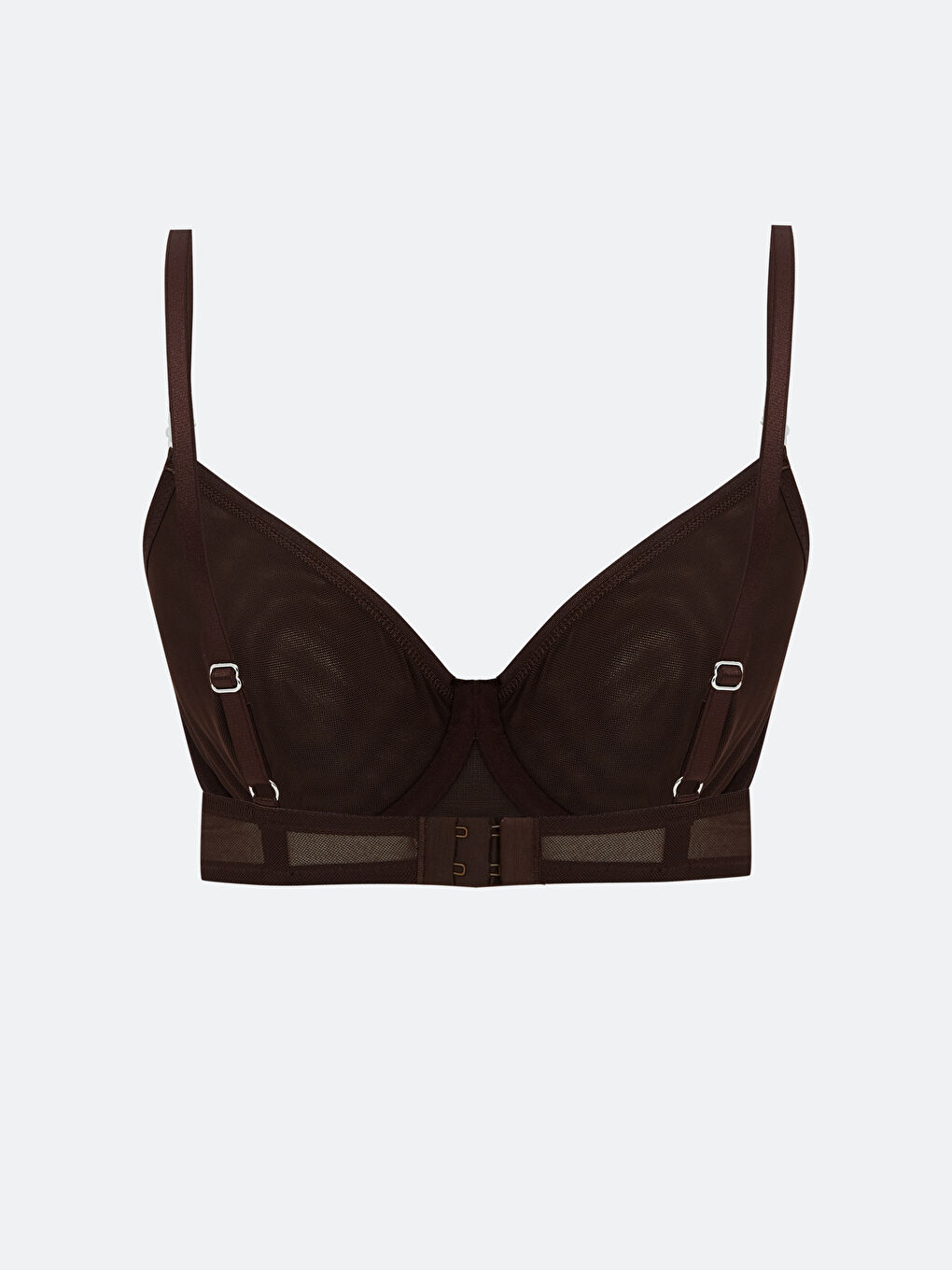 Kahverengi Balenli Dolgusuz Fantezi Tişört Sütyen-2