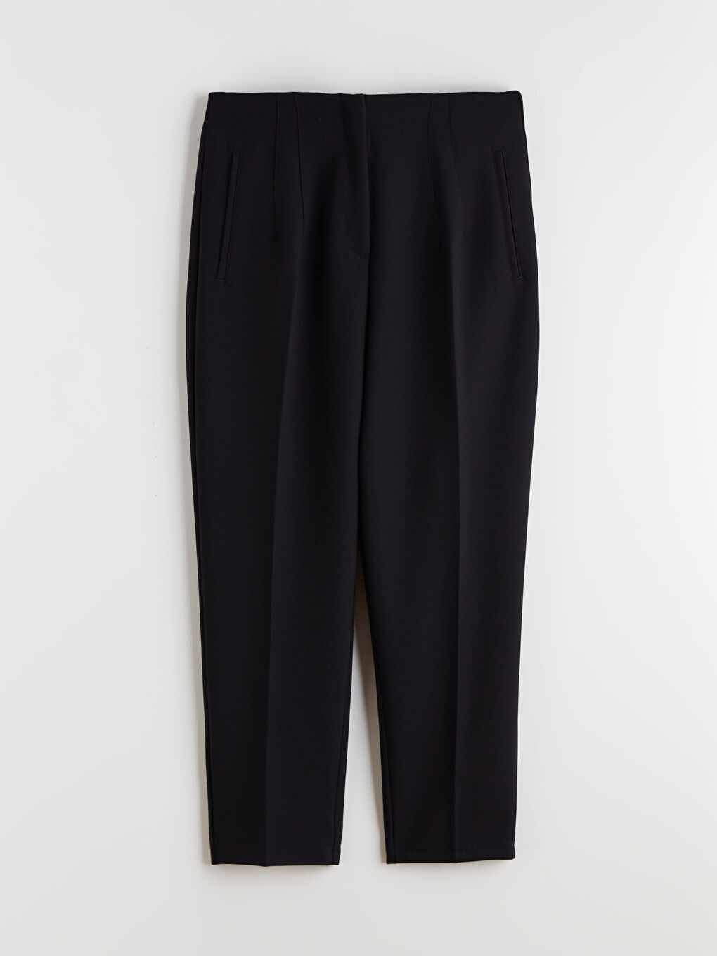 Siyah Yüksek Bel Standart Fit Kadın Pantolon-2