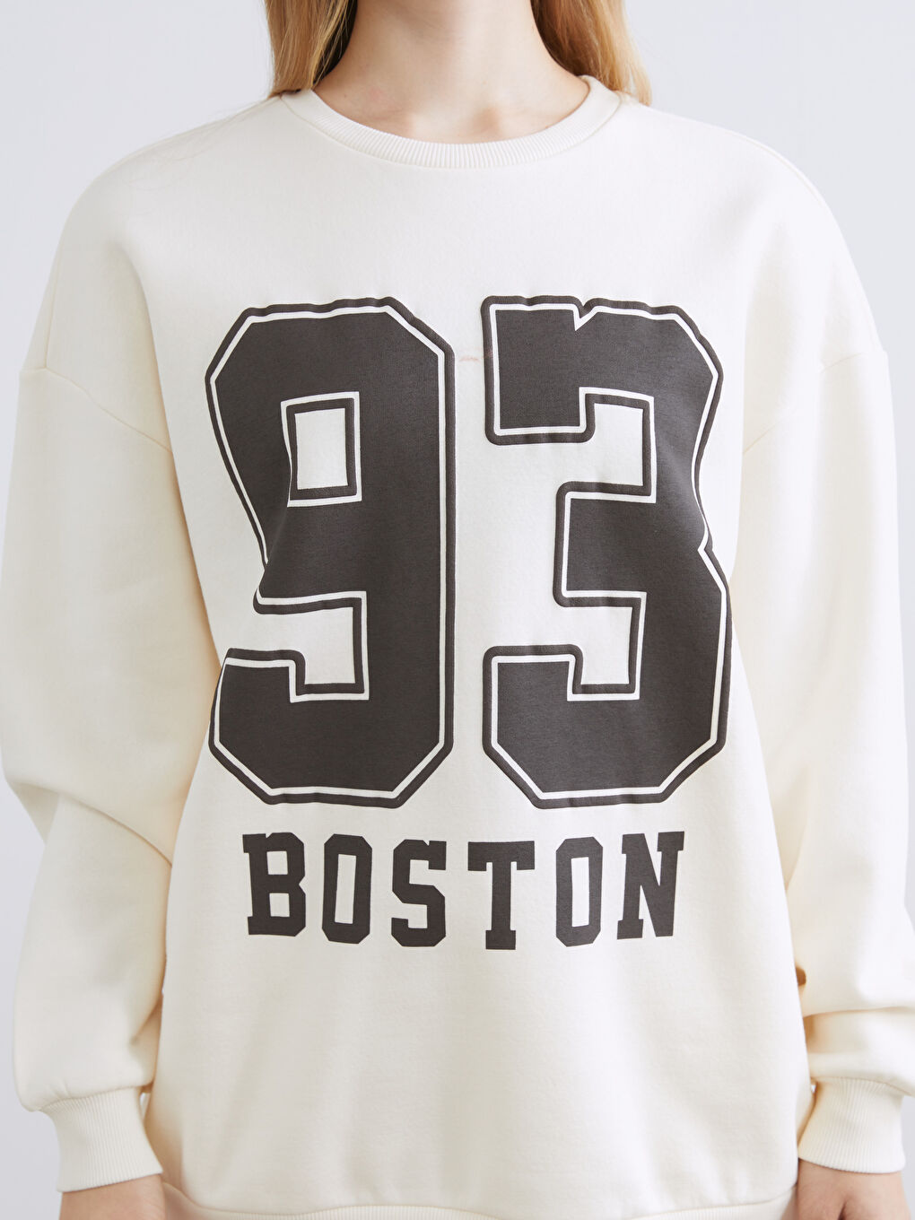 Boston Printed Oversize Women's Thick Sweatshirt-2