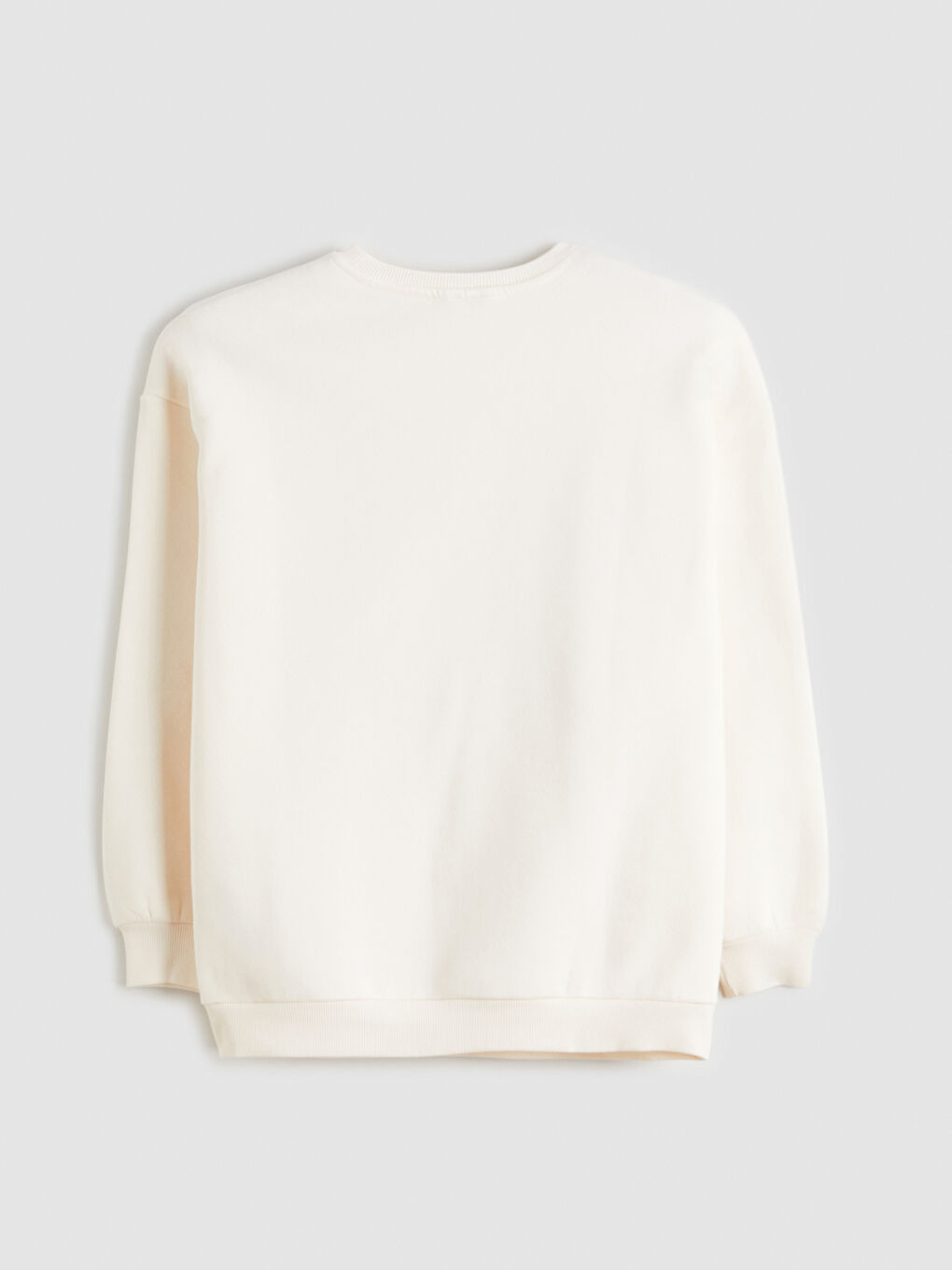 Bej Boston Baskılı Oversize Kadın Kalın Sweatshirt-5