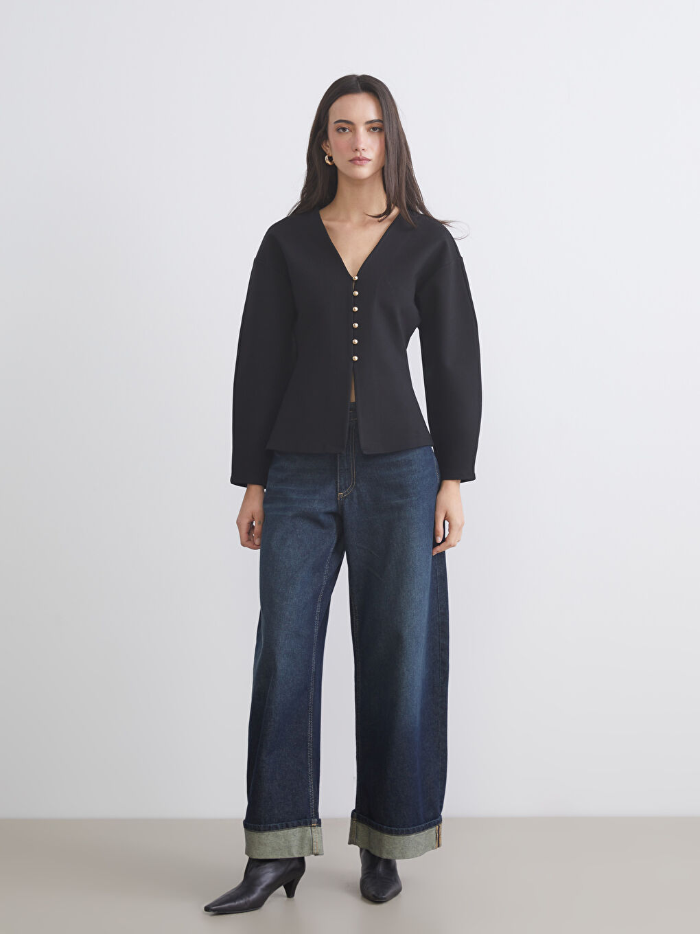 V-Neck Women's Cardigan-1