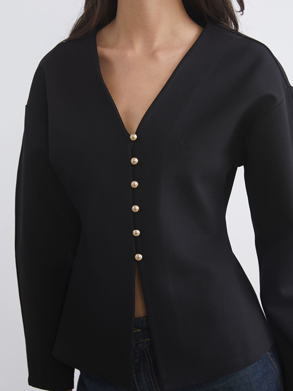 V-Neck Women's Cardigan-2