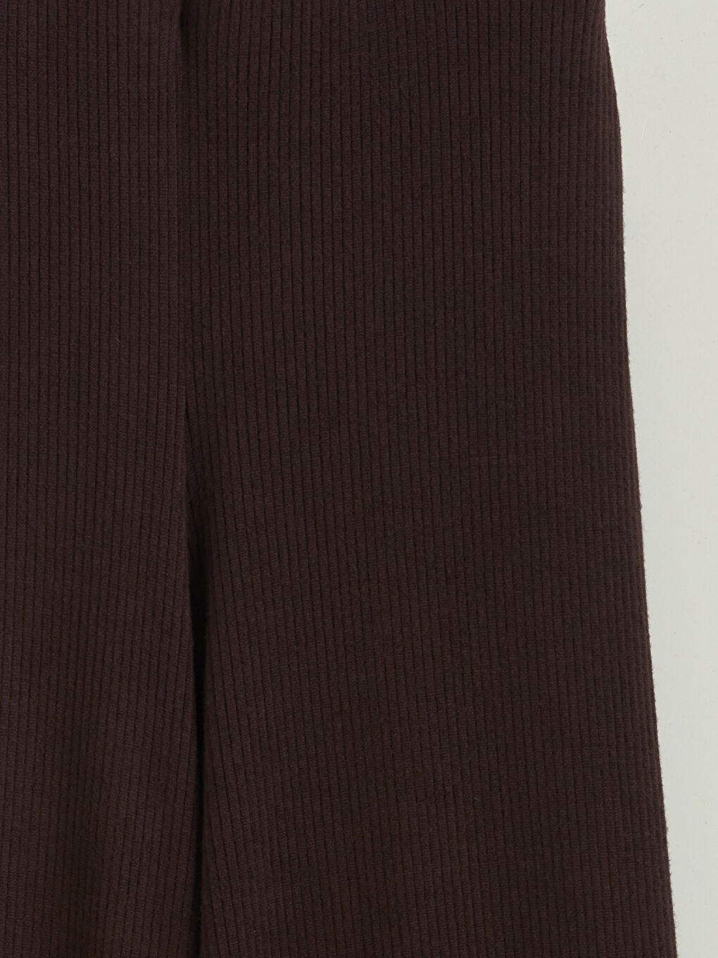 Kahverengi Beli Lastikli Fitilli Geniş Paça Kadın Pantolon-1