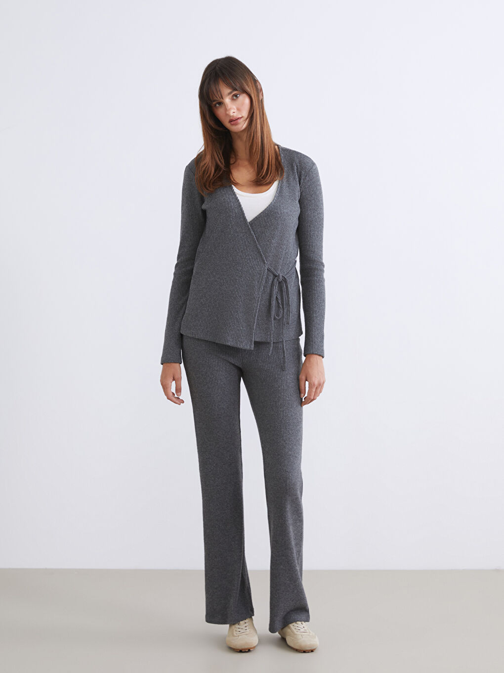 Elastic Waist Wide Leg Women's Trousers