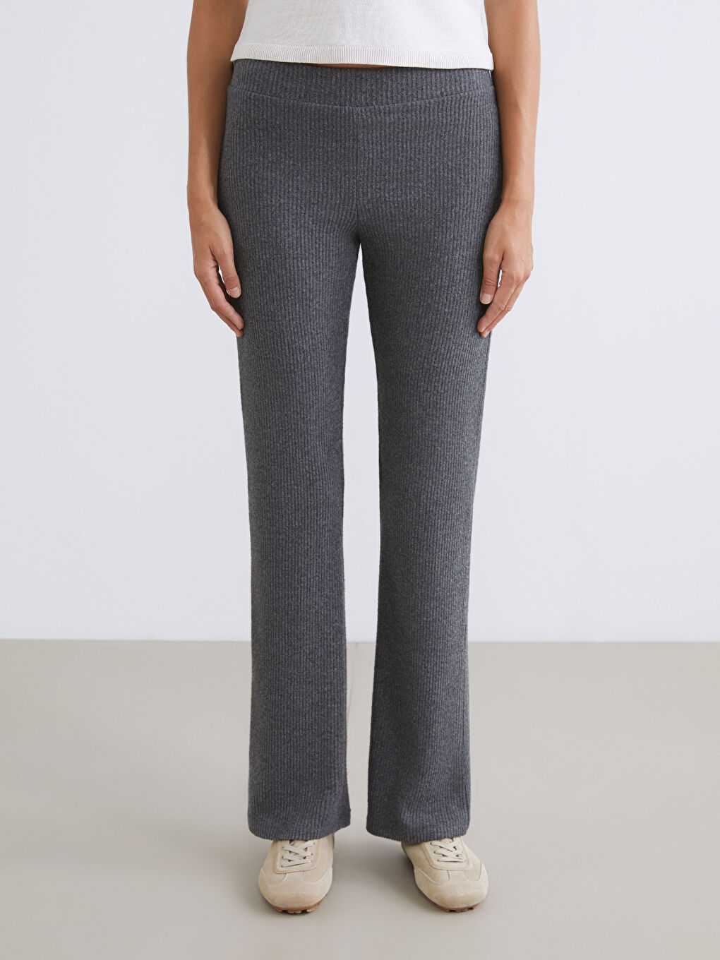 Elastic Waist Wide Leg Women's Trousers-1