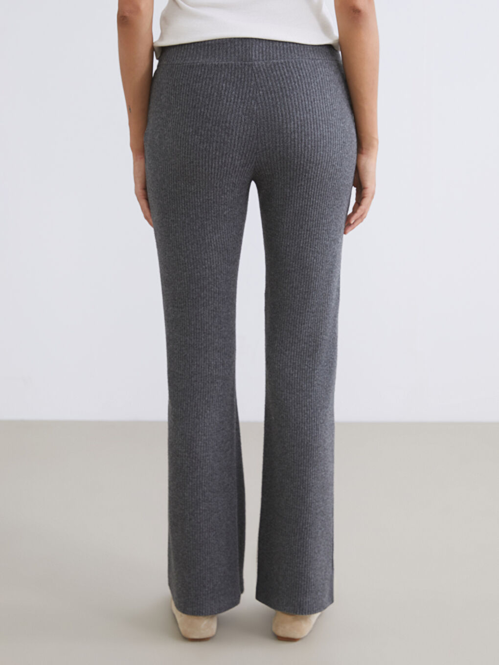 Elastic Waist Wide Leg Women's Trousers-3