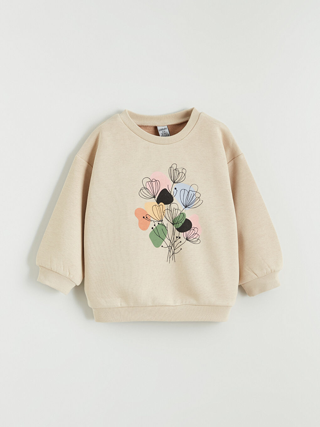 Crew Neck Floral Girls' Thick Sweatshirt