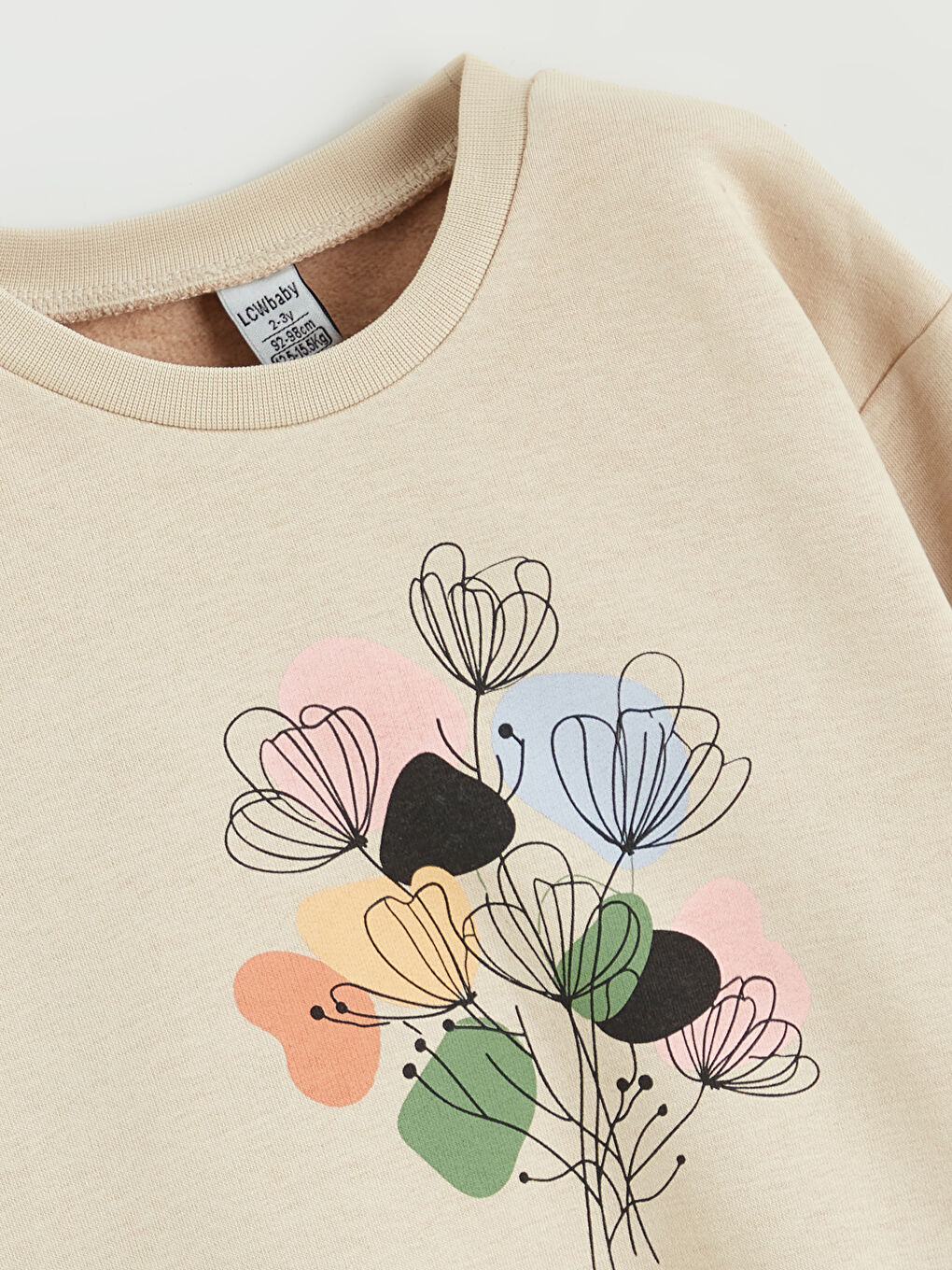 Crew Neck Floral Girls' Thick Sweatshirt-1