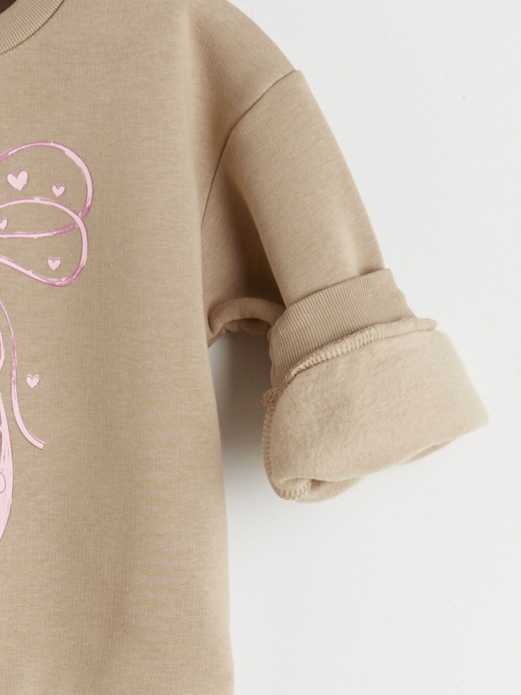 كنزة رياضية مطبوعة برقبة دائرية للبنات-2