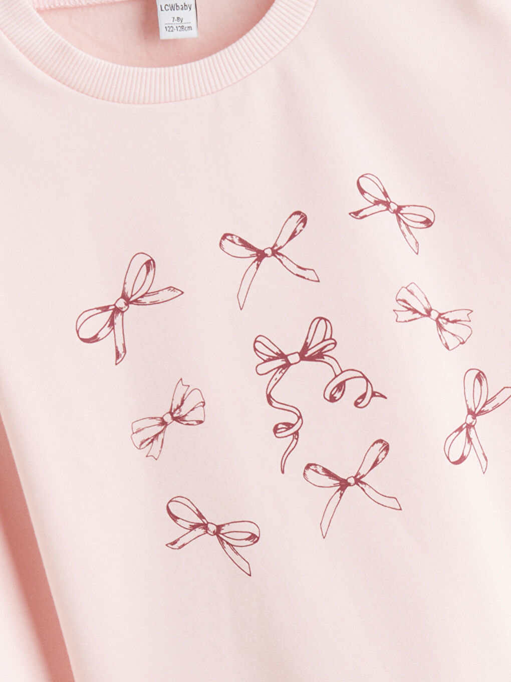 كنزة رياضية مطبوعة برقبة دائرية للبنات-2