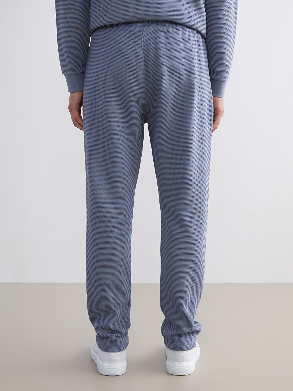 İndigo Dokulu Erkek Eşofman Altı-3