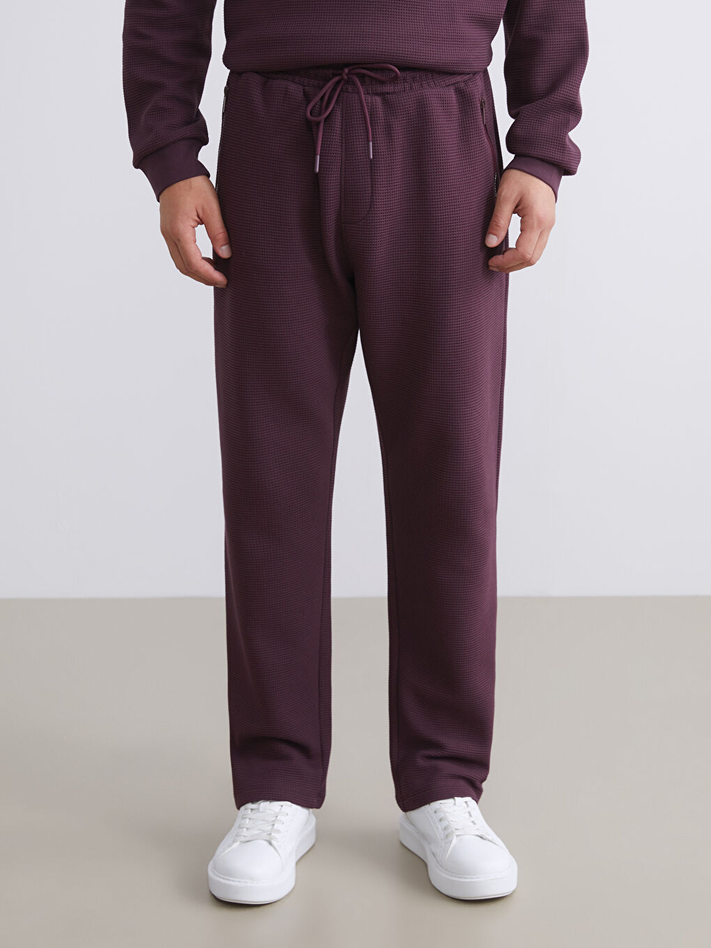 Mürdüm Dokulu Erkek Eşofman Altı-1