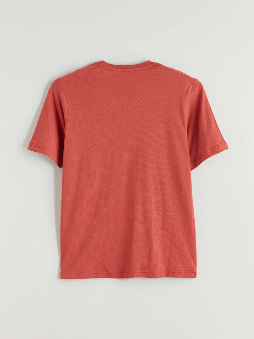 Turuncu Bisiklet Yaka Baskılı Penye Erkek Tişört-5