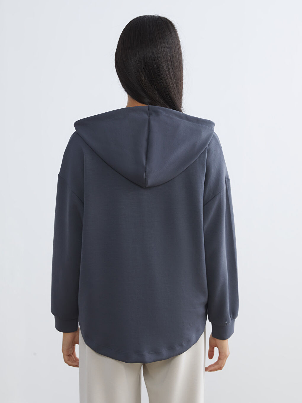 Woman GREY Zip-Up Sweatshirt-3