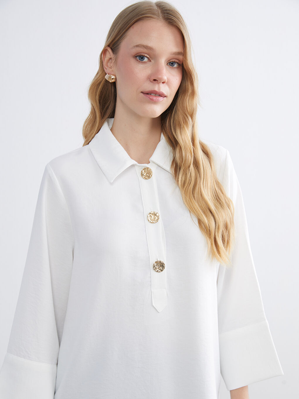 Collared Neck Oversize Women's Tunic