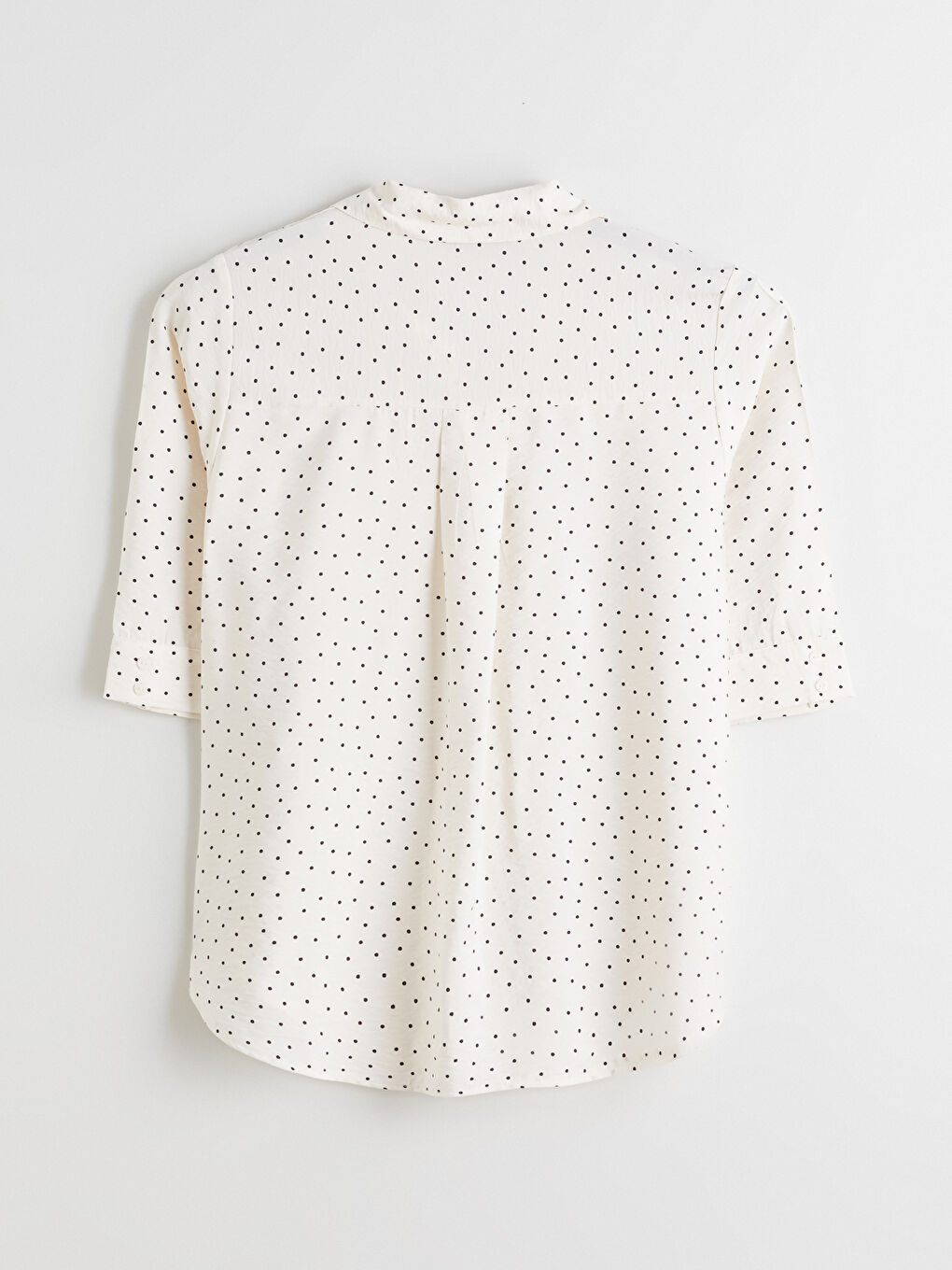 Bej Puantiyeli Kadın Gömlek-5