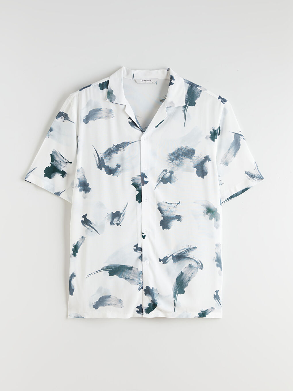 Petrol Regular Fit Resort Yaka Kısa Kollu Desenli Viskon Erkek Gömlek-4