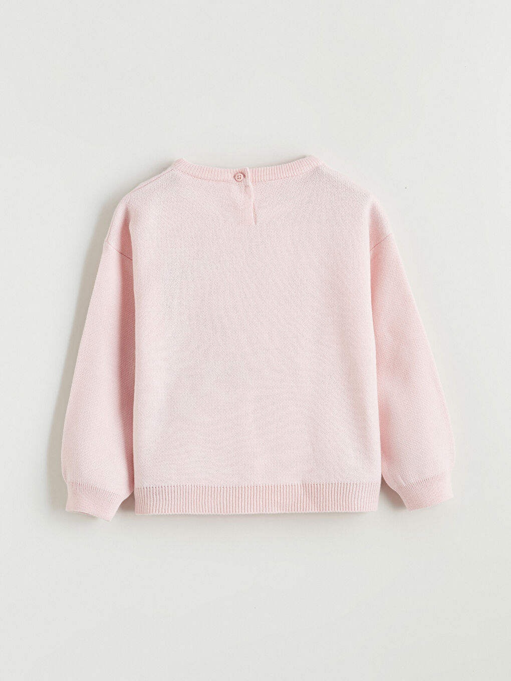 Pembe Penguen Desenli Kız Çocuk Triko Kazak-2