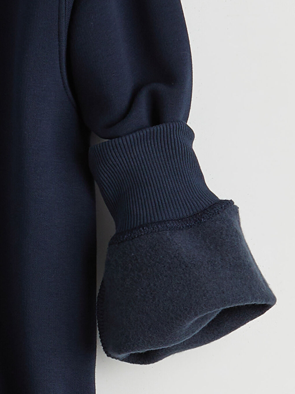 Lacivert Kanguru Cepli Kadın Kalın Hoodie-1