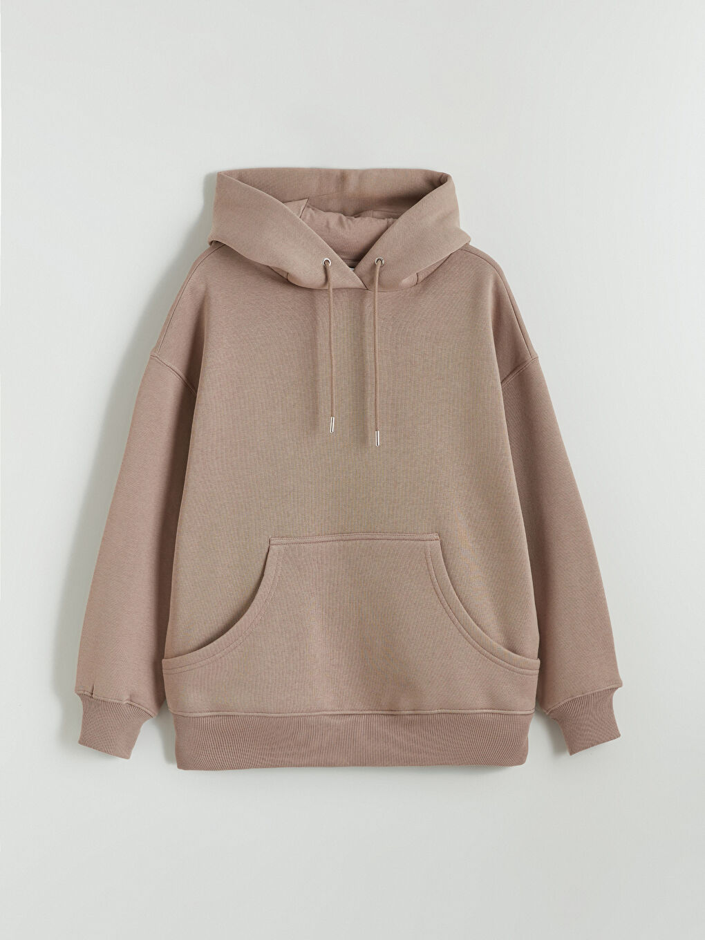 Kahverengi Kanguru Cepli Kadın Kalın Hoodie-4