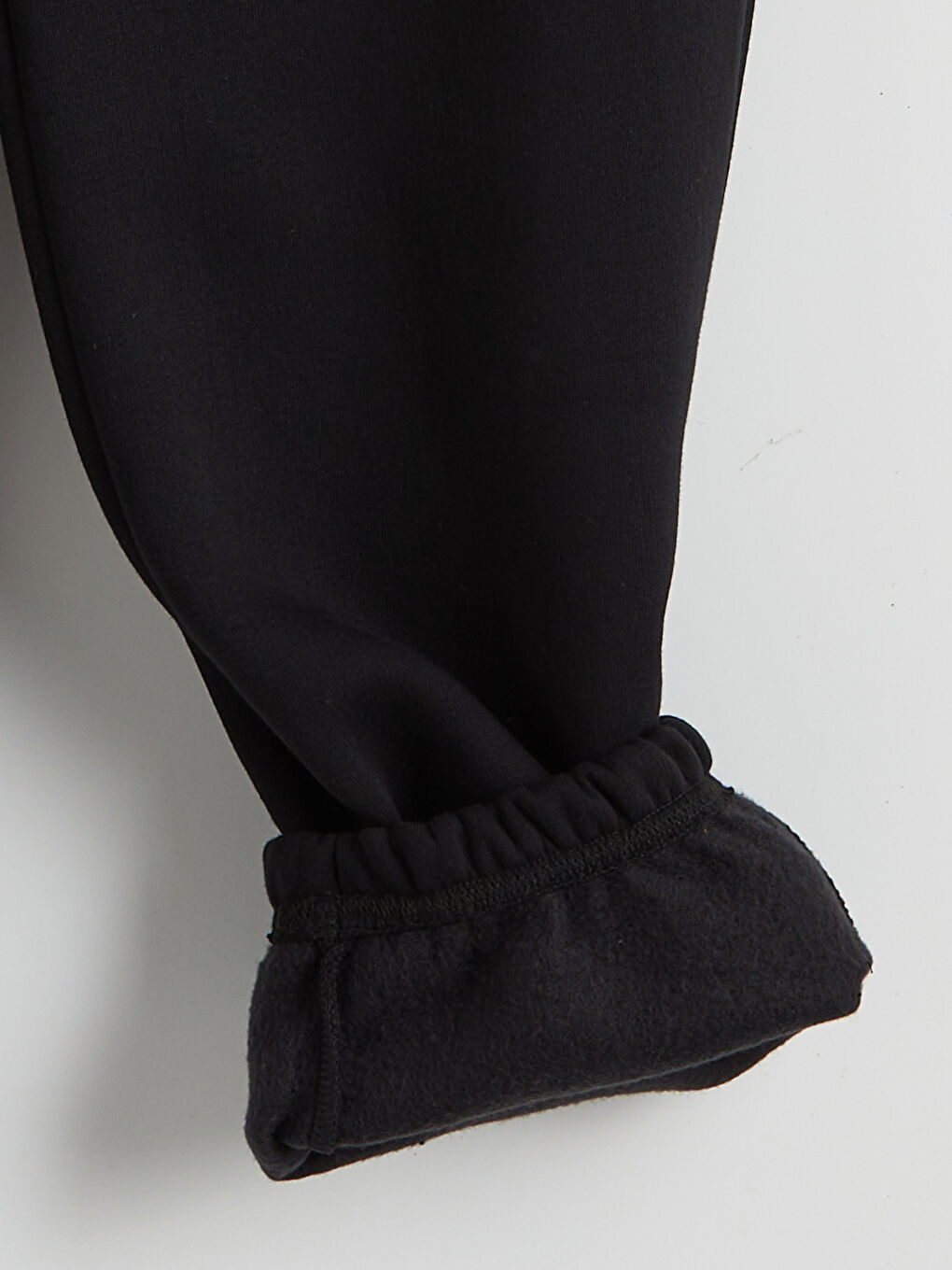 Siyah Beli Lastikli Kadın Kalın Jogger Eşofman Altı-5