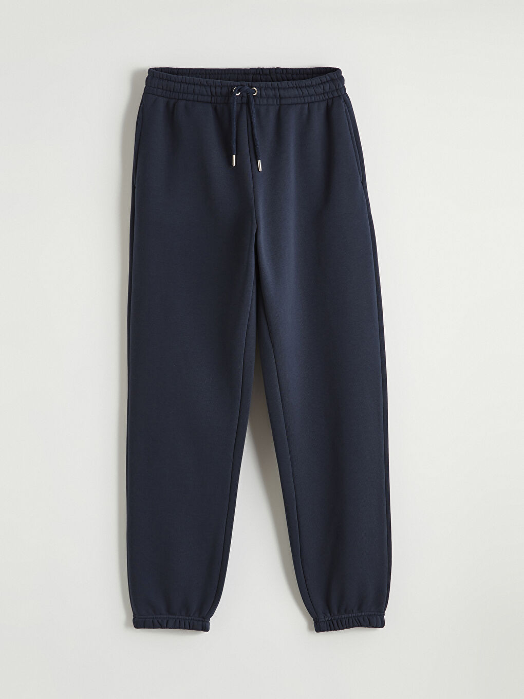 Lacivert Beli Lastikli Kadın Kalın Jogger Eşofman Altı