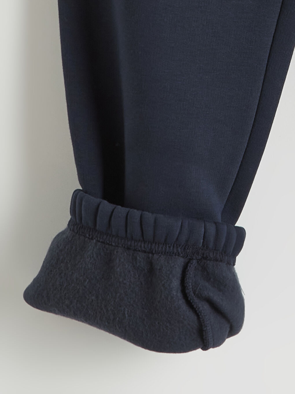Lacivert Beli Lastikli Kadın Kalın Jogger Eşofman Altı-1