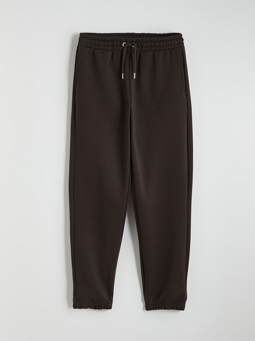 Kahverengi Beli Lastikli Kadın Kalın Jogger Eşofman Altı