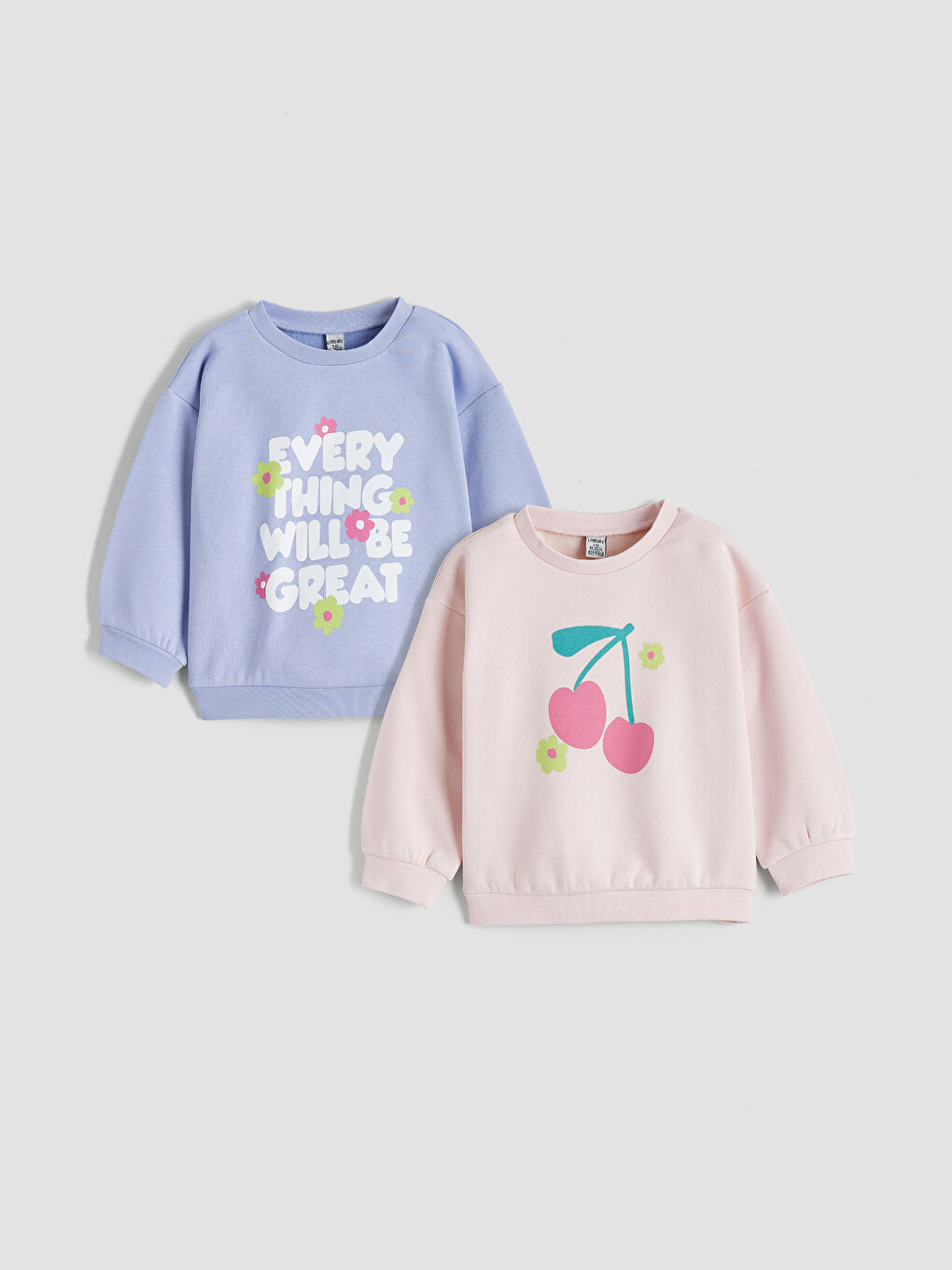 Sweat-shirt Épais à Col Rond pour Fille, Lot de 2